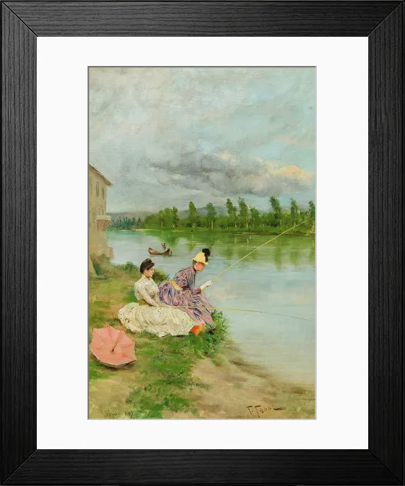 Framed Print : Pescatrici sull'Arno alla Casaccia di Bellariva (Fisherwomen on the Arno near the Casaccia... 1887. Creator: Fabbi, Fabio (1861-1946) Framed Print : Pescatrici sull'Arno alla Casaccia di Bellariva (Fisherwomen on the Arno near the Casaccia... 1887. Creator: Fabbi, Fabio (1861-1946)