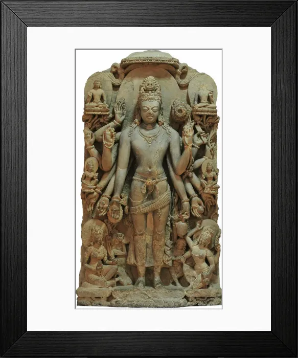 Framed Print : Statue of the twelve-armed Avalokiteshvara, 8th century. Creator: Tibetan Culture Framed Print : Statue of the twelve-armed Avalokiteshvara, 8th century. Creator: Tibetan Culture