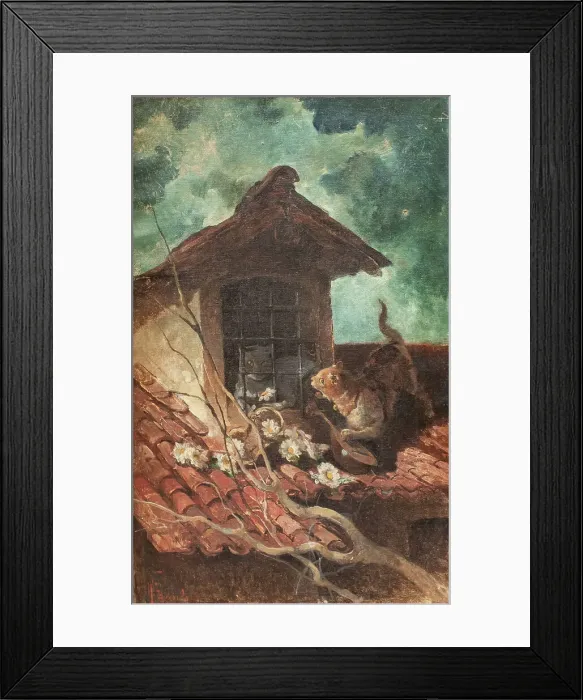 Framed Print : La serenata. Creator: Faccioli, Raffaele (1845-1916) Framed Print : La serenata. Creator: Faccioli, Raffaele (1845-1916)