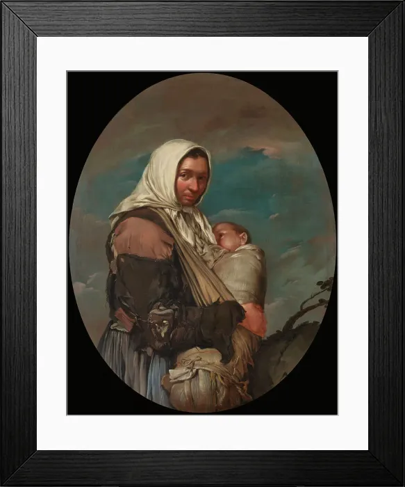 Framed Print : Mother with baby, c.1730. Creator: Ceruti, Giacomo Antonio (1698-1767) Framed Print : Mother with baby, c.1730. Creator: Ceruti, Giacomo Antonio (1698-1767)