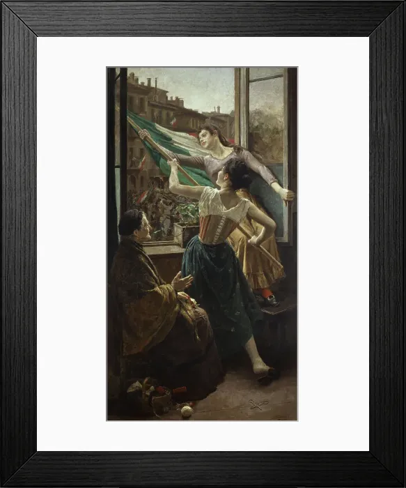 Framed Print : Episode of the Cinque Giornate di Milano in piazza Sant'Alessandro, 1890. Creator: Stragliati, Carlo (1869-1925) Framed Print : Episode of the Cinque Giornate di Milano in piazza Sant'Alessandro, 1890. Creator: Stragliati, Carlo (1869-1925)