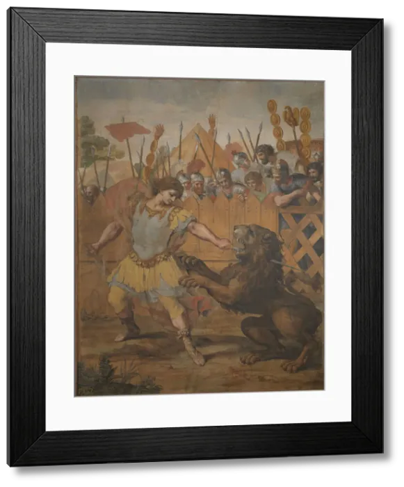 Framed Print : Constantine kills the lion, 1636. Creator: Cortona, Pietro da (1596-1669) Framed Print : Constantine kills the lion, 1636. Creator: Cortona, Pietro da (1596-1669)