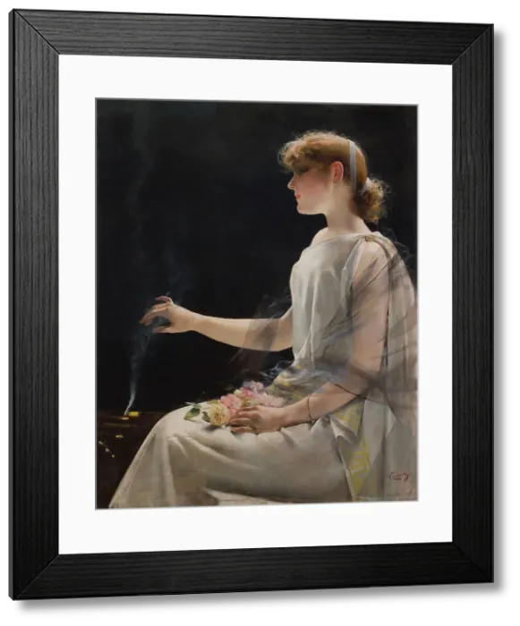 Framed Print : Vestal, 1900. Creator: Corcos, Vittorio Matteo (1859-1933) Framed Print : Vestal, 1900. Creator: Corcos, Vittorio Matteo (1859-1933)