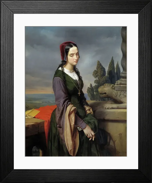 Framed Print : Pia de Tolomei, 1846. Creator: Sala, Eliseo (1813-1879) Framed Print : Pia de Tolomei, 1846. Creator: Sala, Eliseo (1813-1879)