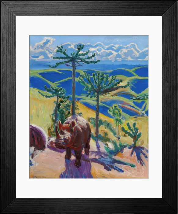 Framed Print : Rhino and the tree spurge, c.1910. Creator: Gallen-Kallela, Akseli (1865-1931) Framed Print : Rhino and the tree spurge, c.1910. Creator: Gallen-Kallela, Akseli (1865-1931)