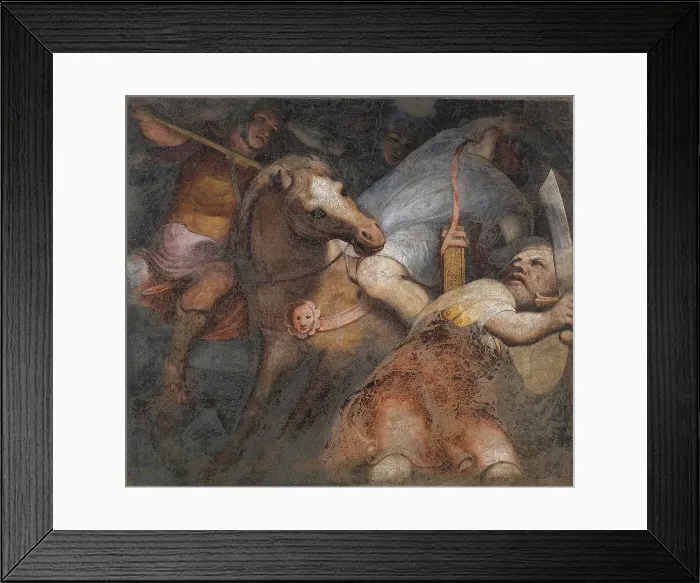 Framed Print : Scena di combattimento (battle scene), c.1557. Creator: Gambara, Lattanzio (around 1530-1574) Framed Print : Scena di combattimento (battle scene), c.1557. Creator: Gambara, Lattanzio (around 1530-1574)