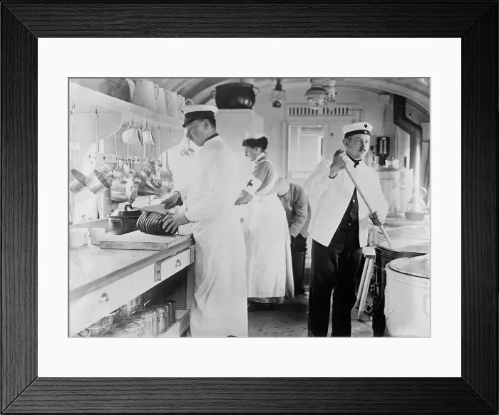Framed Print : Kaiserin's Hospital Train, kitchen, between c1914 and c1915. Creator: Bain News Service Framed Print : Kaiserin's Hospital Train, kitchen, between c1914 and c1915. Creator: Bain News Service