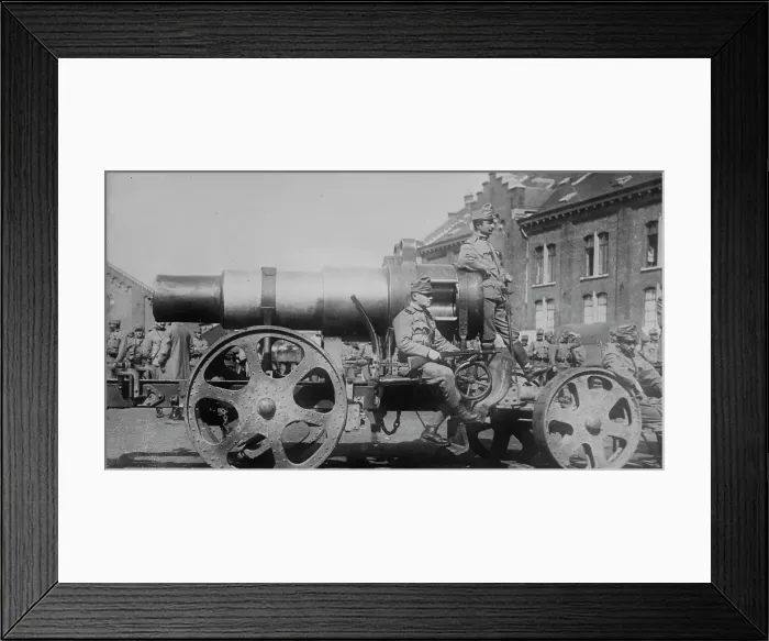 Framed Print : Austrian siege gun in Belg. [i.e. Belgium], between c1914 and c1915. Creator: Bain News Service
