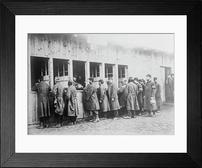 Framed Print : Prisoners get rations, Zossen, between 1914 and c1915. Creator: Bain News Service Framed Print : Prisoners get rations, Zossen, between 1914 and c1915. Creator: Bain News Service