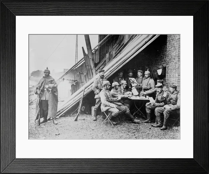 Framed Print : German River patrol, France, between 1914 and c1915. Creator: Bain News Service Framed Print : German River patrol, France, between 1914 and c1915. Creator: Bain News Service