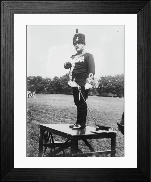 Framed Print : H. Sims conducting searchlight tattoo, Aldershot, between c1910 and c1915. Creator: Bain News Service Framed Print : H. Sims conducting searchlight tattoo, Aldershot, between c1910 and c1915. Creator: Bain News Service