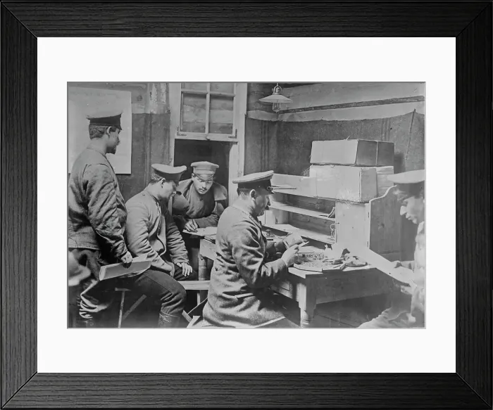 Framed Print : Censoring prisoners mail, Doeberitz, 23 Sept 1915. Creator: Bain News Service Framed Print : Censoring prisoners mail, Doeberitz, 23 Sept 1915. Creator: Bain News Service