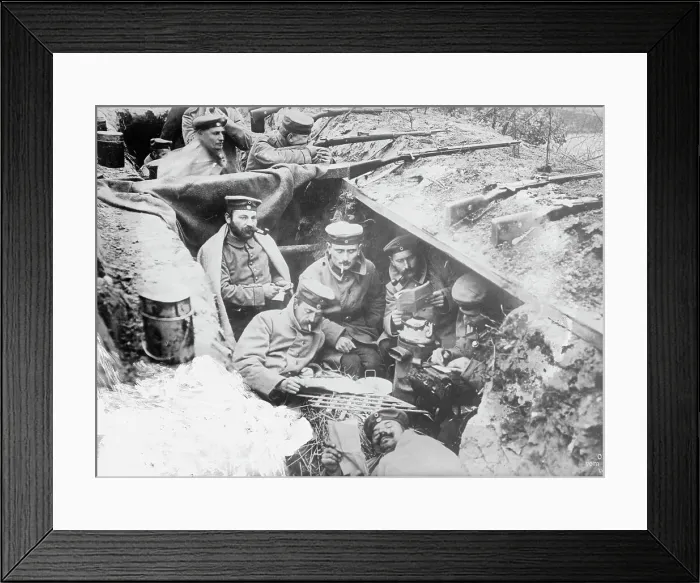 Framed Print : A quiet moment in German trenches, between 1914 and c1915. Creator: Bain News Service Framed Print : A quiet moment in German trenches, between 1914 and c1915. Creator: Bain News Service