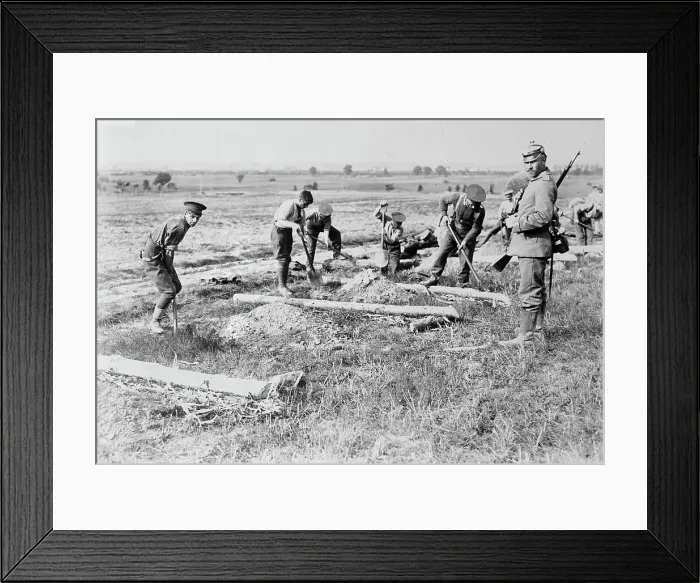 Framed Print : English prisoners at work near Doberitz, between c1914 and c1915. Creator: Bain News Service Framed Print : English prisoners at work near Doberitz, between c1914 and c1915. Creator: Bain News Service