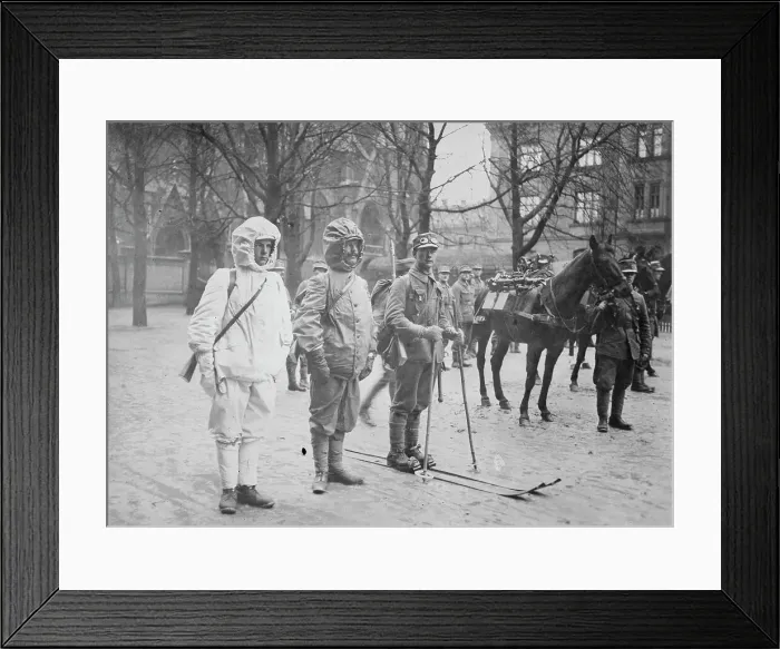Framed Print : Uniform of German Snowshoe Battalion, between c1915 and c1920. Creator: Bain News Service Framed Print : Uniform of German Snowshoe Battalion, between c1915 and c1920. Creator: Bain News Service