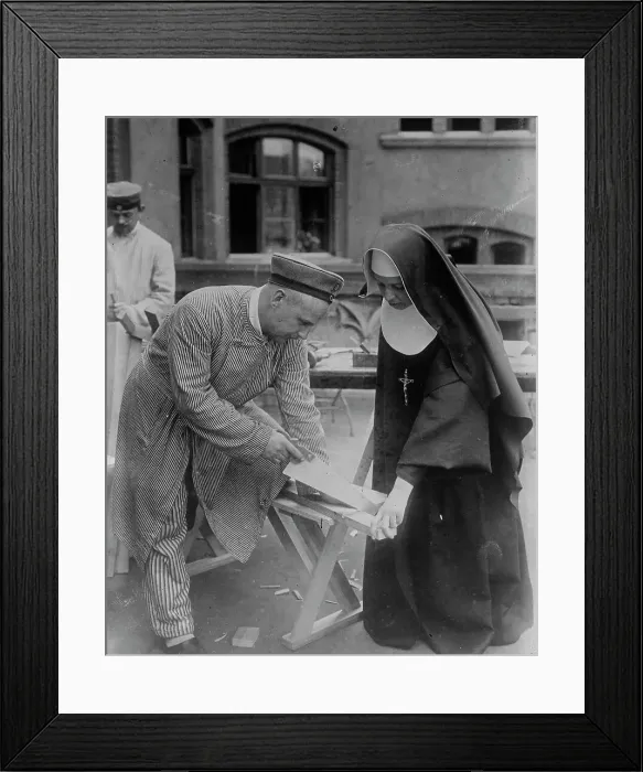 Framed Print : Convalescent German soldier, between c1915 and 1918. Creator: Bain News Service Framed Print : Convalescent German soldier, between c1915 and 1918. Creator: Bain News Service