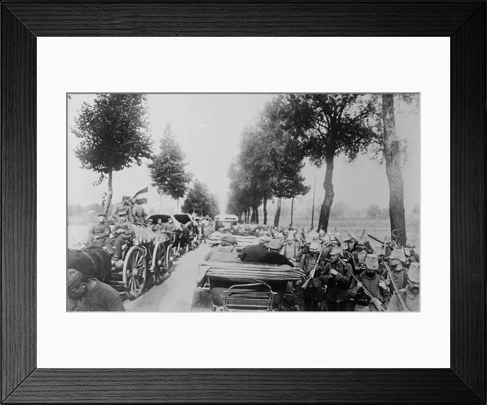 Framed Print : Germans in Belgium, on the way to the front, between c1914 and c1915. Creator: Bain News Service Framed Print : Germans in Belgium, on the way to the front, between c1914 and c1915. Creator: Bain News Service