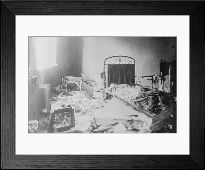 Framed Print : Room in villa at Tilsit occupied by Russian officers, between c1914 and c1915. Creator: Bain News Service Framed Print : Room in villa at Tilsit occupied by Russian officers, between c1914 and c1915. Creator: Bain News Service
