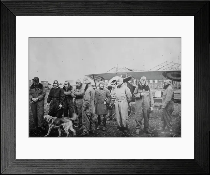 Framed Print : Victor Chapman, Elliott Cowdin, Wm. Thaw, Norman Prince, K. Rockwell, Bert Hall, Lieut... c1915. Creator: Bain News Service Framed Print : Victor Chapman, Elliott Cowdin, Wm. Thaw, Norman Prince, K. Rockwell, Bert Hall, Lieut... c1915. Creator: Bain News Service