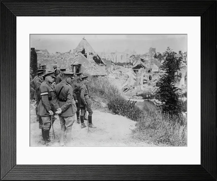 Framed Print : King Geo. views Peronne, 13 Jul 1917. Creator: Bain News Service Framed Print : King Geo. views Peronne, 13 Jul 1917. Creator: Bain News Service