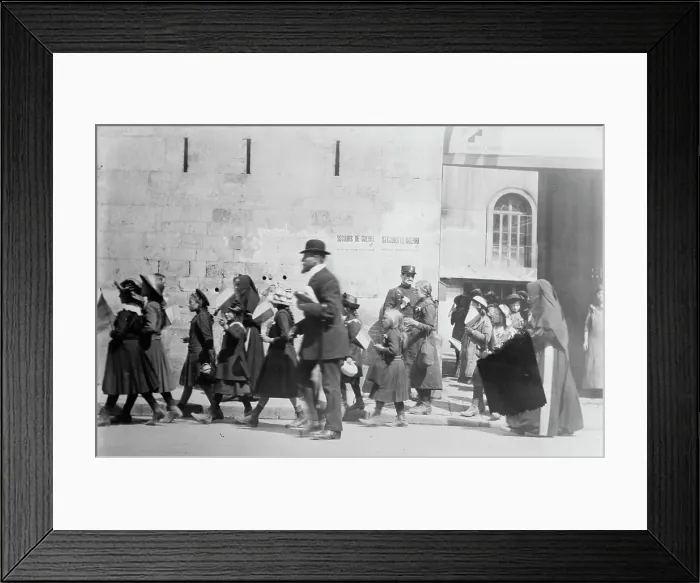Framed Print : Belgian orphans leaving Paris for country homes, between 1914 and c1915. Creator: Bain News Service Framed Print : Belgian orphans leaving Paris for country homes, between 1914 and c1915. Creator: Bain News Service