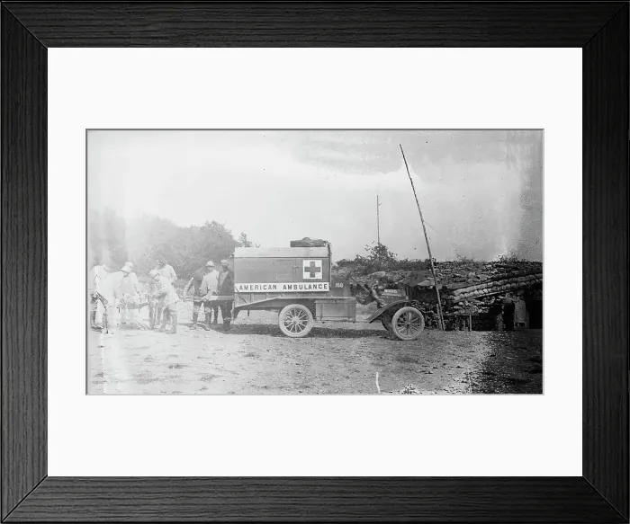 Framed Print : American Ambulance near Verdun, between c1915 and 1918. Creator: Bain News Service Framed Print : American Ambulance near Verdun, between c1915 and 1918. Creator: Bain News Service