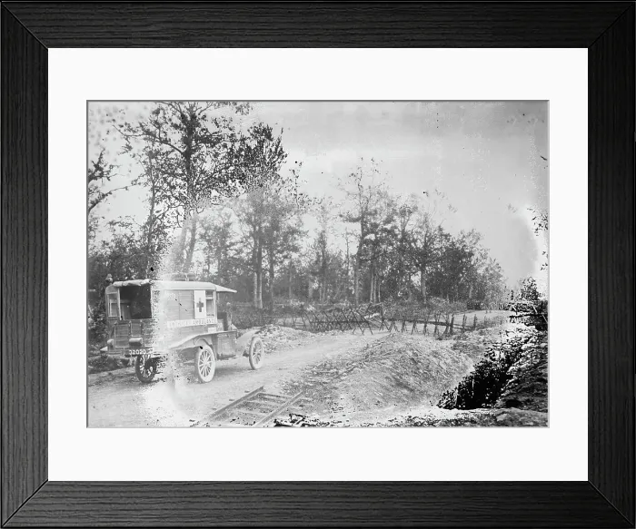 Framed Print : American ambulance near Les Eparges, between c1915 and 1918. Creator: Bain News Service Framed Print : American ambulance near Les Eparges, between c1915 and 1918. Creator: Bain News Service