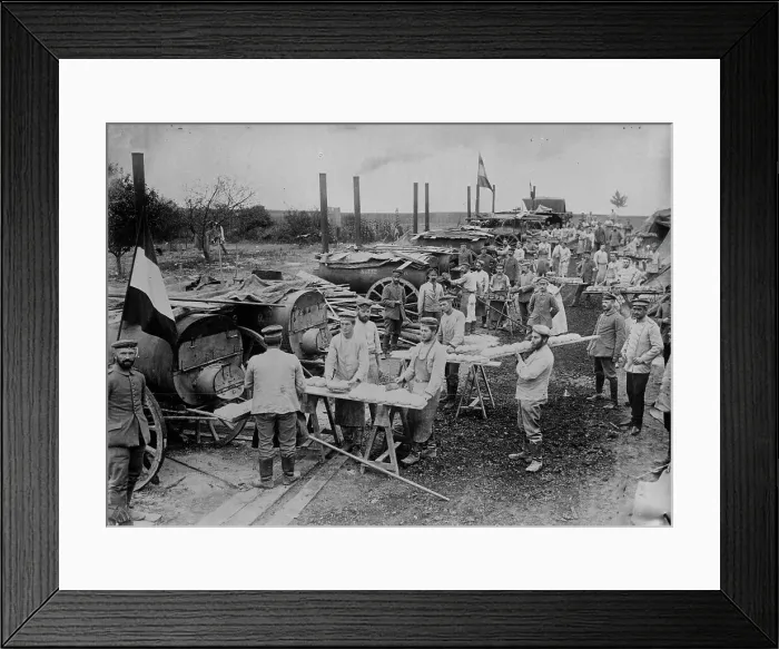 Framed Print : German field bakery near Ypres, 1914. Creator: Bain News Service Framed Print : German field bakery near Ypres, 1914. Creator: Bain News Service