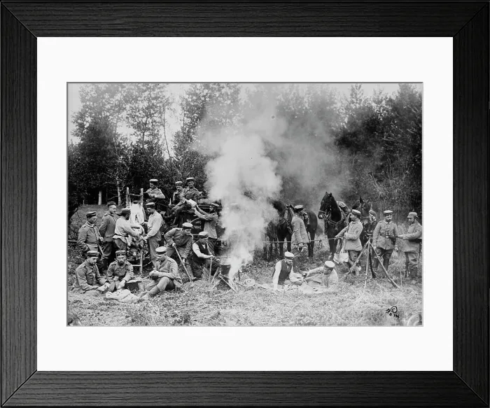 Framed Print : Germans cooking near firing line, North Sea Coast, between c1914 and c1915. Creator: Bain News Service Framed Print : Germans cooking near firing line, North Sea Coast, between c1914 and c1915. Creator: Bain News Service