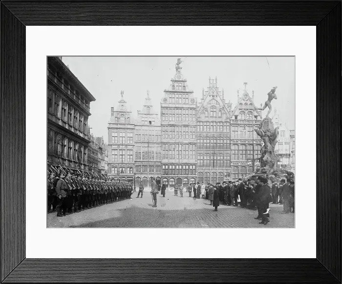 Framed Print : German Landsturm troops, Antwerp, between c1914 and c1915. Creator: Bain News Service Framed Print : German Landsturm troops, Antwerp, between c1914 and c1915. Creator: Bain News Service