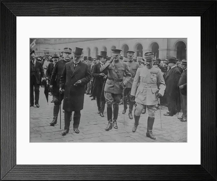 Framed Print : Joffre, Sharp, Pershing, Paris, July 4, 1917, 4 Jul 1917. Creator: Bain News Service Framed Print : Joffre, Sharp, Pershing, Paris, July 4, 1917, 4 Jul 1917. Creator: Bain News Service