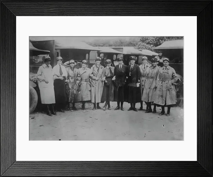Framed Print : British Voluntary Aid ambulance drivers at front, 27 Jun 1917. Creator: Bain News Service Framed Print : British Voluntary Aid ambulance drivers at front, 27 Jun 1917. Creator: Bain News Service