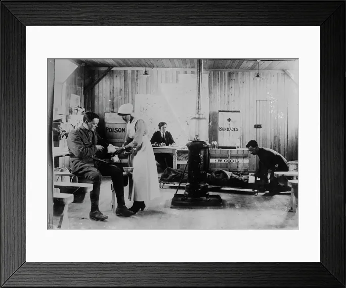 Framed Print : British Voluntary Aid detachment dressing station, 27 Jun 1917. Creator: Bain News Service Framed Print : British Voluntary Aid detachment dressing station, 27 Jun 1917. Creator: Bain News Service