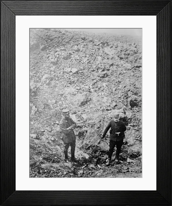 Framed Print : Bomb crater in France, between c1915 and 1918. Creator: Bain News Service Framed Print : Bomb crater in France, between c1915 and 1918. Creator: Bain News Service
