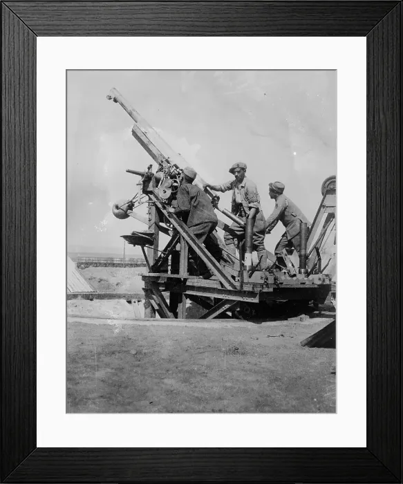 Framed Print : Latest French anti-aircraft gun, 1917 29 Nov 1917. Creator: Bain News Service Framed Print : Latest French anti-aircraft gun, 1917 29 Nov 1917. Creator: Bain News Service