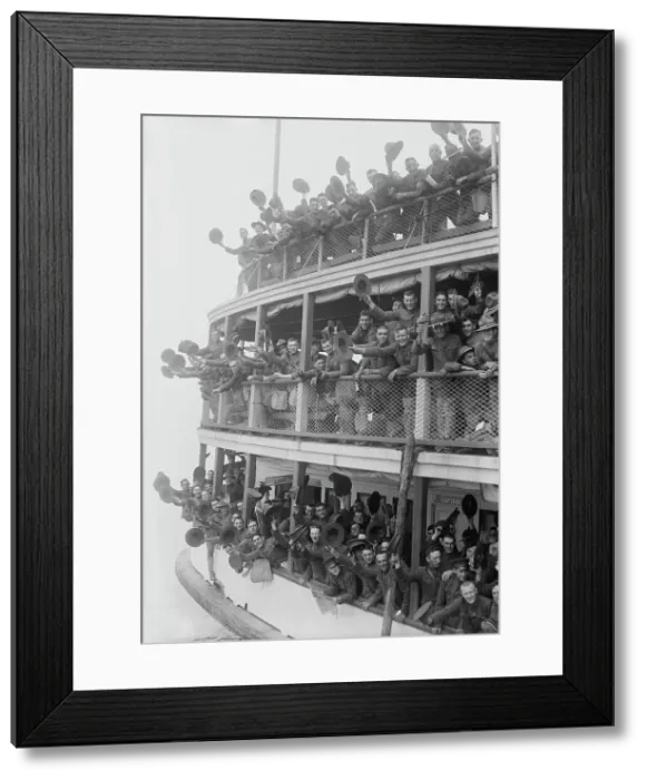 Framed Print : Leaving Ft. Slocum, 1917. Creator: Bain News Service Framed Print : Leaving Ft. Slocum, 1917. Creator: Bain News Service