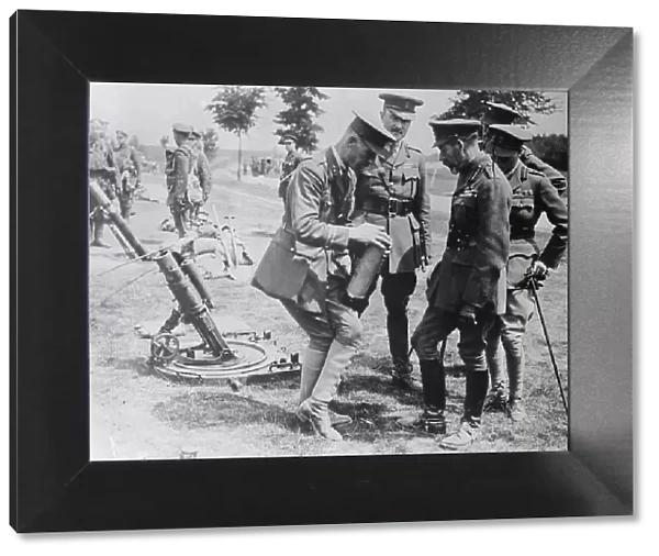 King Geo. studies trench bombs, 7 Jul 1917. Creator: Bain News Service