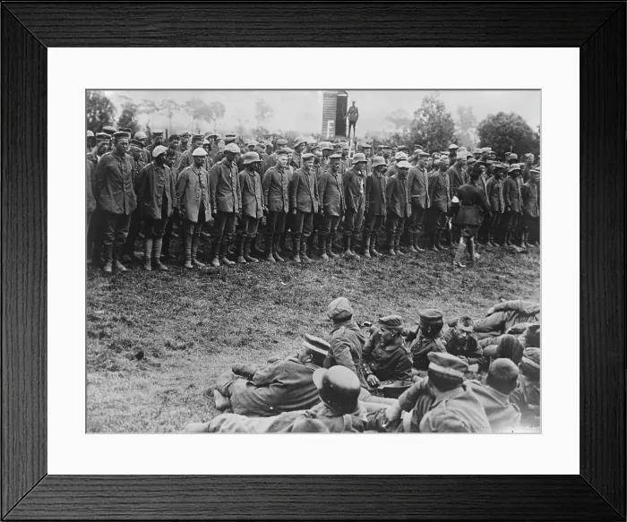 Framed Print : German prisoners lined up for examination, 8 Jun 1917. Creator: Bain News Service Framed Print : German prisoners lined up for examination, 8 Jun 1917. Creator: Bain News Service