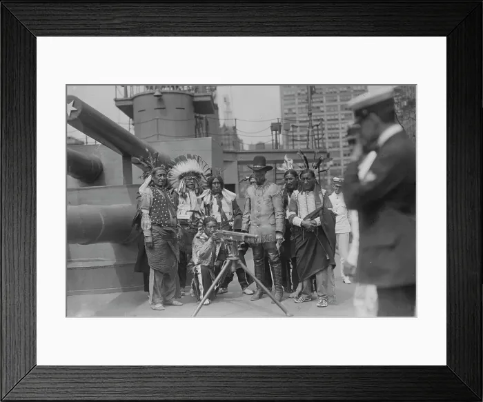 Framed Print : Chief Bald Eagle on U.S.S. Recruit, 28 Jul 1917. Creator: Bain News Service Framed Print : Chief Bald Eagle on U.S.S. Recruit, 28 Jul 1917. Creator: Bain News Service