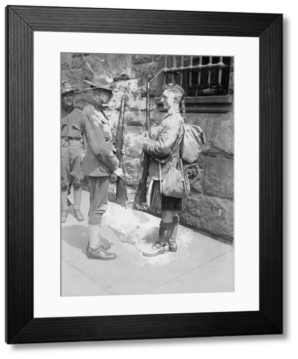 Framed Print : U.S. soldier & Canadian Kiltie, 16 Jul 1917. Creator: Bain News Service. U.S. soldier & Canadian Kiltie, 16 Jul 1917. Creator: Bain News Service Framed Print : U.S. soldier & Canadian Kiltie, 16 Jul 1917. Creator: Bain News Service. U.S. soldier & Canadian Kiltie, 16 Jul 1917. Creator: Bain News Service