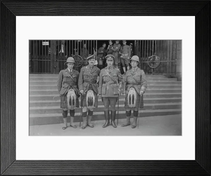 Framed Print : Lieut. Seely, Lt. Col. P.A. Guthrie, Col. J.S. Denis [i.e. Dennis], Capt. Black, July 1917. Creator: Bain News Service