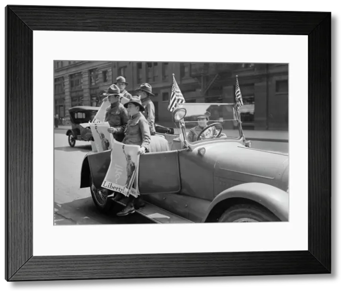Framed Print : Boy Scouts as bond workers, 1917. Creator: Bain News Service Framed Print : Boy Scouts as bond workers, 1917. Creator: Bain News Service