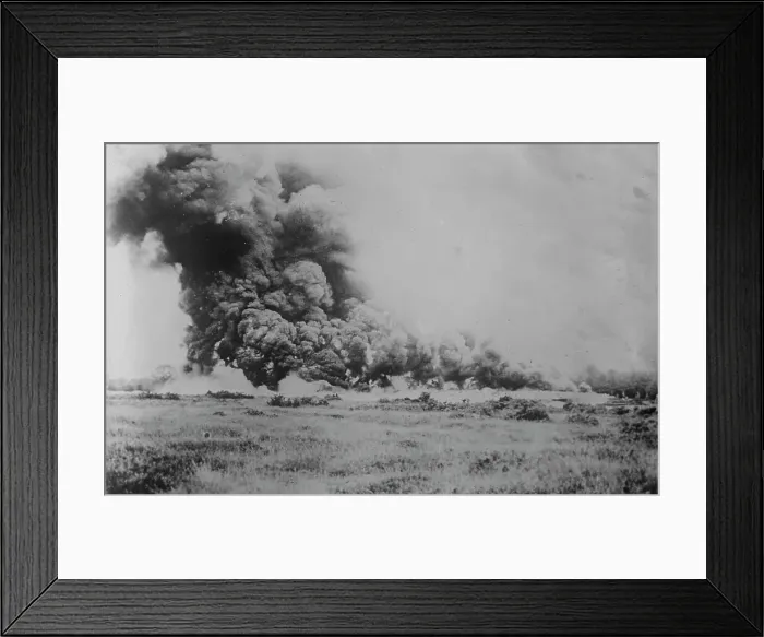 Framed Print : British liquid fire attack, 7 Jul 1917. Creator: Bain News Service Framed Print : British liquid fire attack, 7 Jul 1917. Creator: Bain News Service