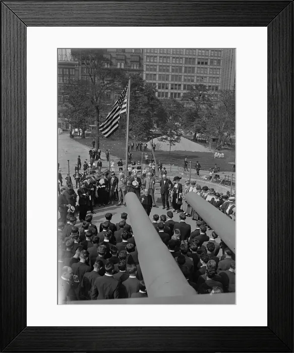 Framed Print : Reverend Herbert Shipman addressing recruits, 1917. Creator: Bain News Service Framed Print : Reverend Herbert Shipman addressing recruits, 1917. Creator: Bain News Service