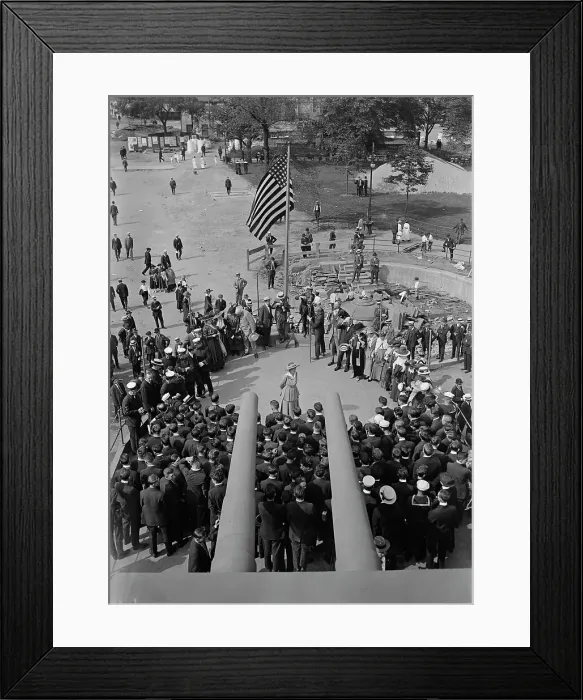 Framed Print : Recruits on U.S.S. Recruit, 1917. Creator: Bain News Service Framed Print : Recruits on U.S.S. Recruit, 1917. Creator: Bain News Service