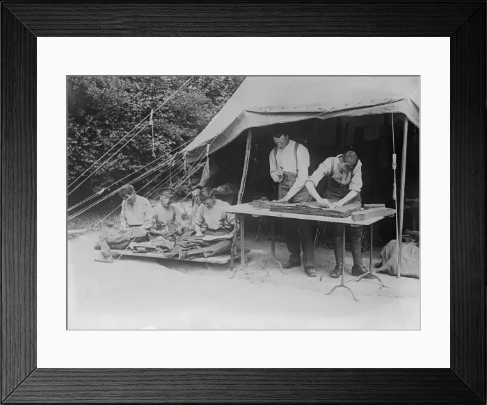 Framed Print : British training, tailor shop, 17 Aug 1917. Creator: Bain News Service Framed Print : British training, tailor shop, 17 Aug 1917. Creator: Bain News Service