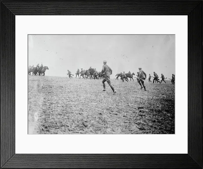 Framed Print : British Cavalry after attack on enemy, 21 Apr 1917. Creator: Bain News Service Framed Print : British Cavalry after attack on enemy, 21 Apr 1917. Creator: Bain News Service