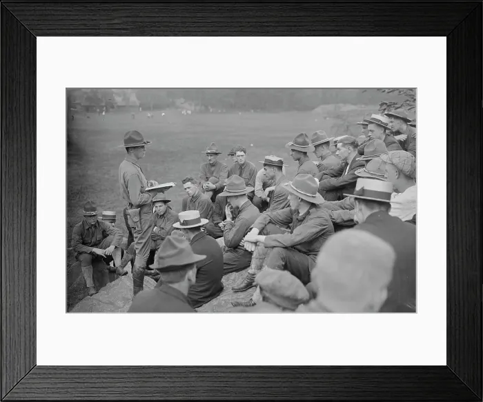 Framed Print : Reading war laws to 12th Regiment, 20 Jul 1917. Creator: Bain News Service Framed Print : Reading war laws to 12th Regiment, 20 Jul 1917. Creator: Bain News Service