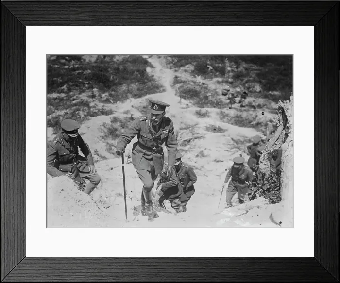 Framed Print : King George V mounting Butte De Warlencourt, 13 Jul 1917. Creator: Bain News Service Framed Print : King George V mounting Butte De Warlencourt, 13 Jul 1917. Creator: Bain News Service