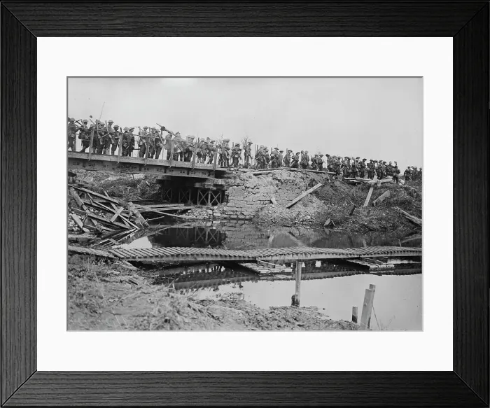 Framed Print : British military bridge, Flanders, 5 Aug 1917. Creator: Bain News Service Framed Print : British military bridge, Flanders, 5 Aug 1917. Creator: Bain News Service